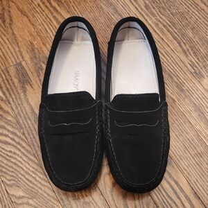 Women's Black Suede Loafers